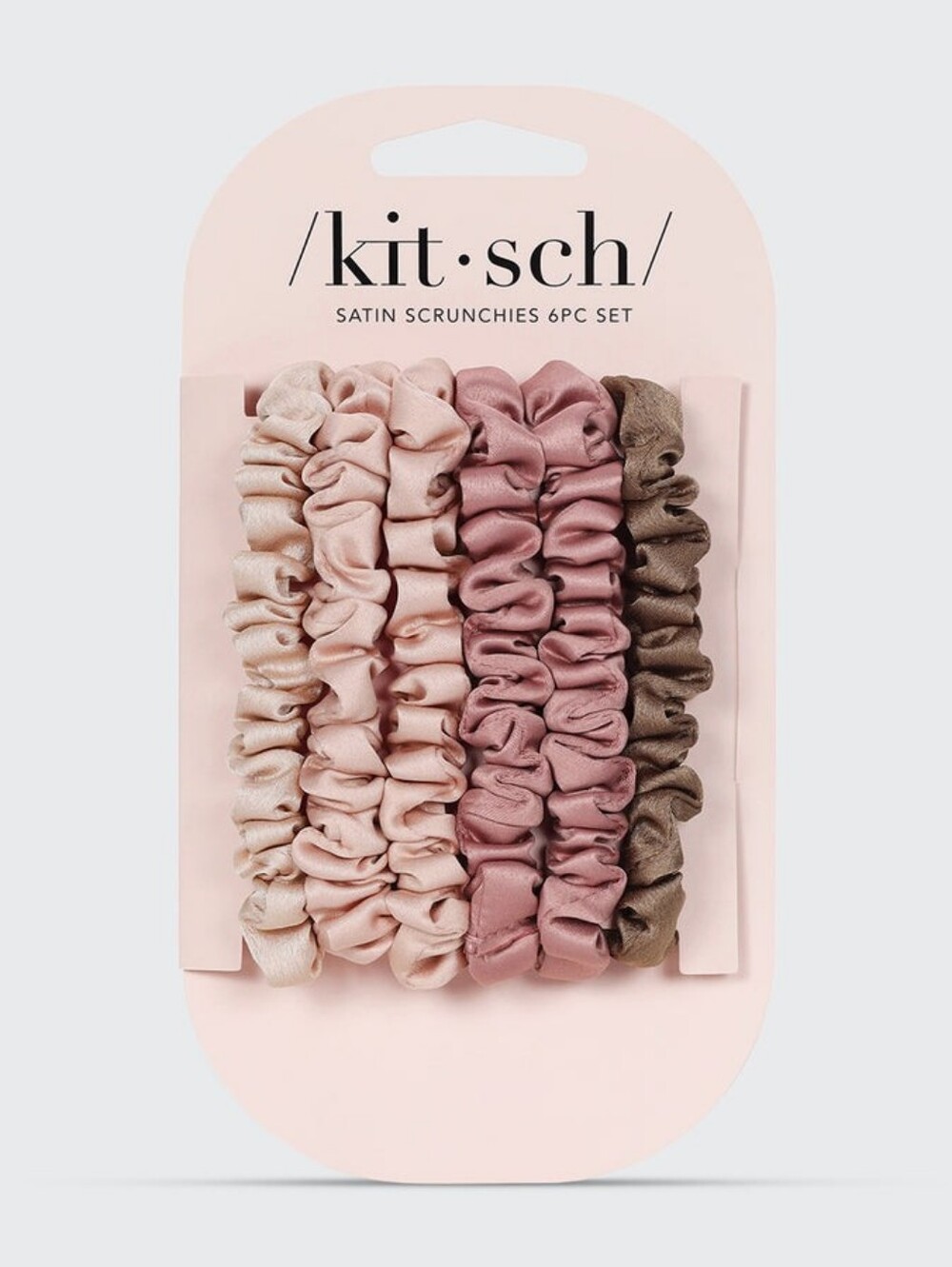 Kitsch Terracotta Ultra Petite Satin Scrunchies 6pc Set - Brand New!